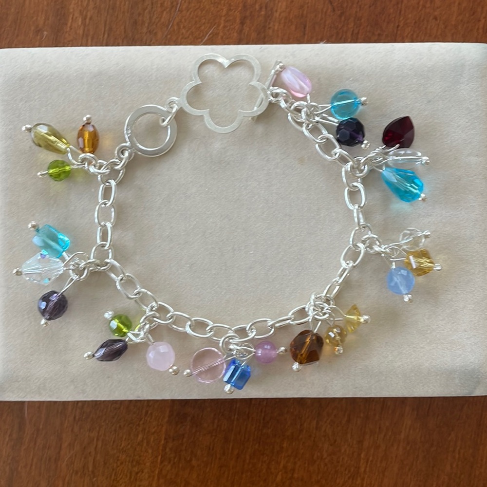 Sterling silver colorful bracelet